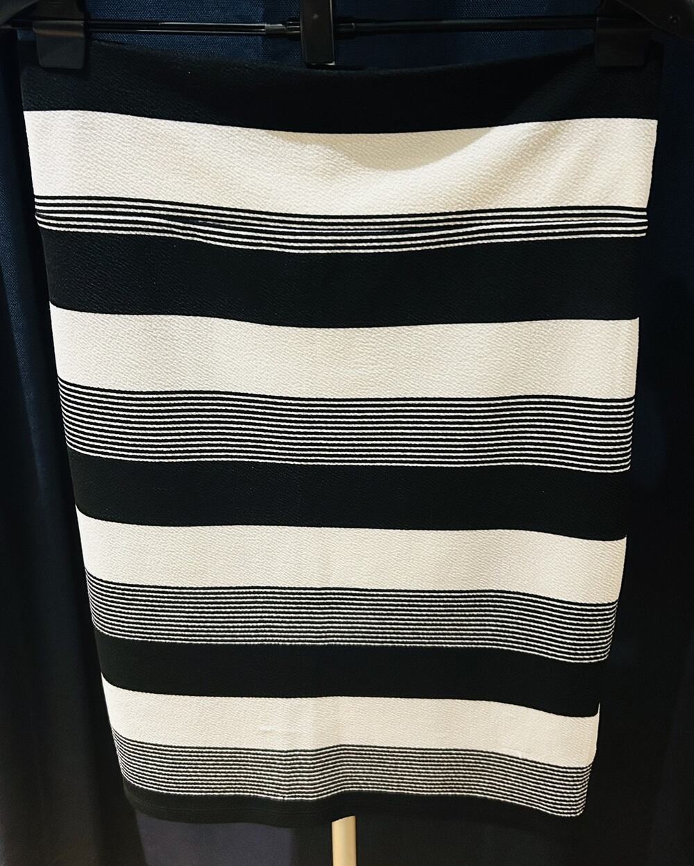 Lularoe Black and White Striped Skirt Women's size M